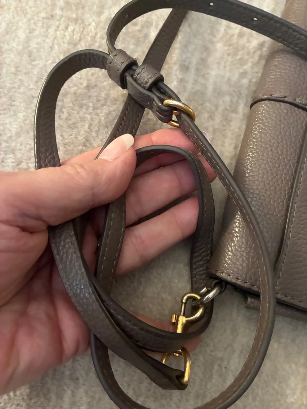 Tory Burch Brown Pebbled Leather Crossbody Wallet